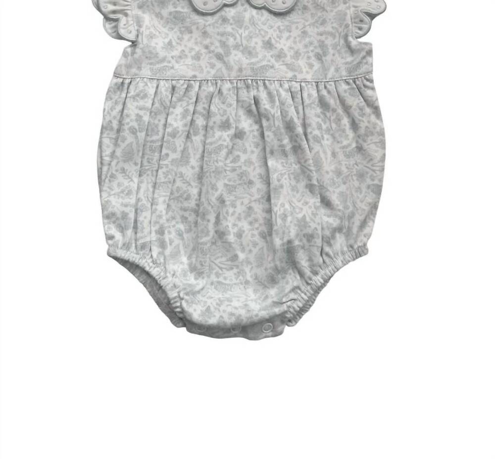 NEW TECOMOABESOS girl's rabbit bubble onesie in grey
